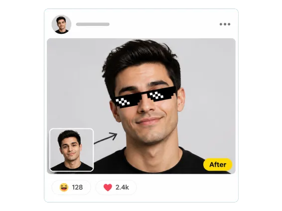 Usecase 3 Man Thug Life Meme Glasses Social Post