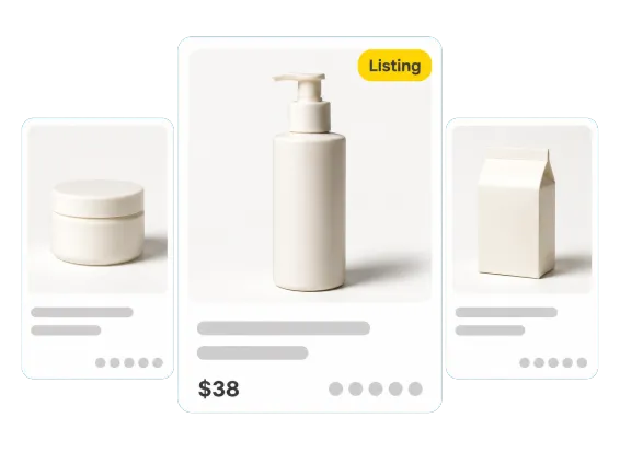 Usecase 1 Marketplace Listing Cards With Consistent Drop Shadows