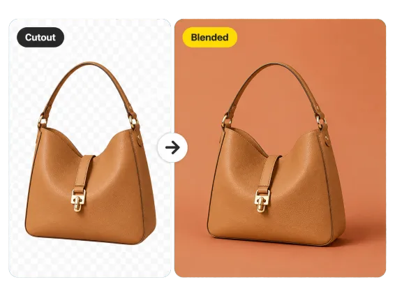Usecase 2 Cutout Handbag Grounded On Terracotta Backdrop