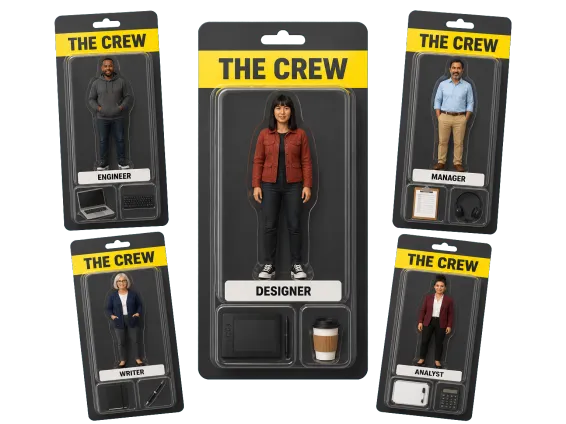 Usecase 3 Team Of Matching Boxed Action Figures