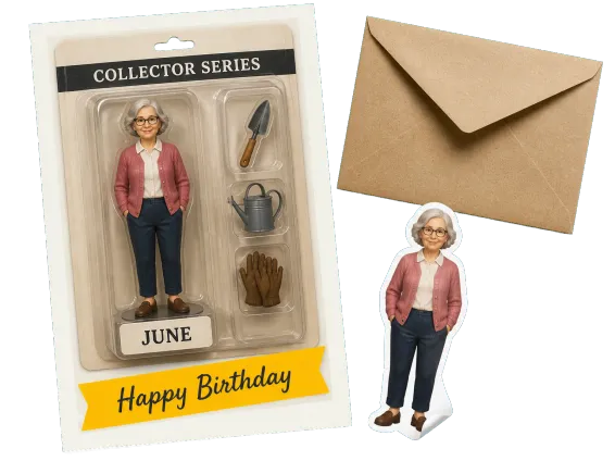 Usecase 4 Printed Action Figure Greeting Card And Sticker