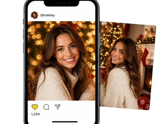 Usecase 2 Festive Christmas Portrait Shared On Phone