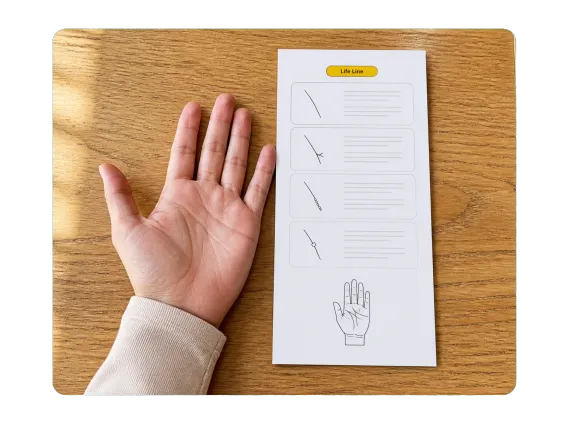 Usecase 1 Open Palm And Printed Reading Page On A Home Table