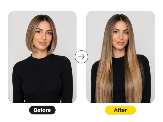 Usecase 1 Woman Blonde Bob To Long Straight Hair