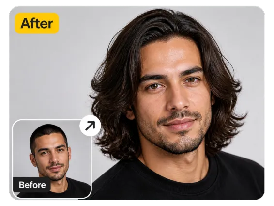 Usecase 2 Man Buzzcut To Long Wavy Hair