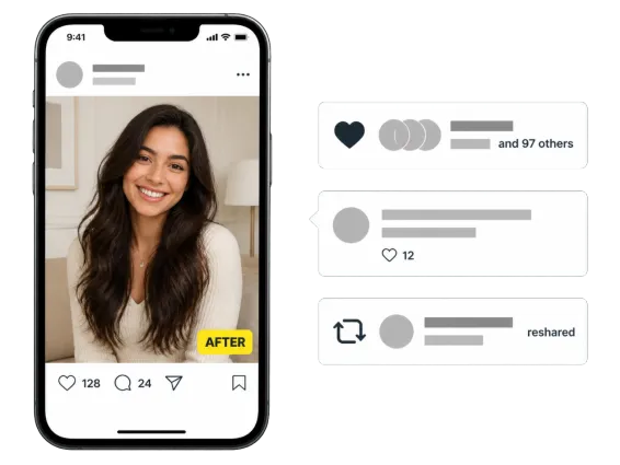 Usecase 3 Woman Long Dark Hair Social Media Post