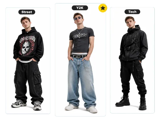 Usecase 2 Mens Street Style Three Looks