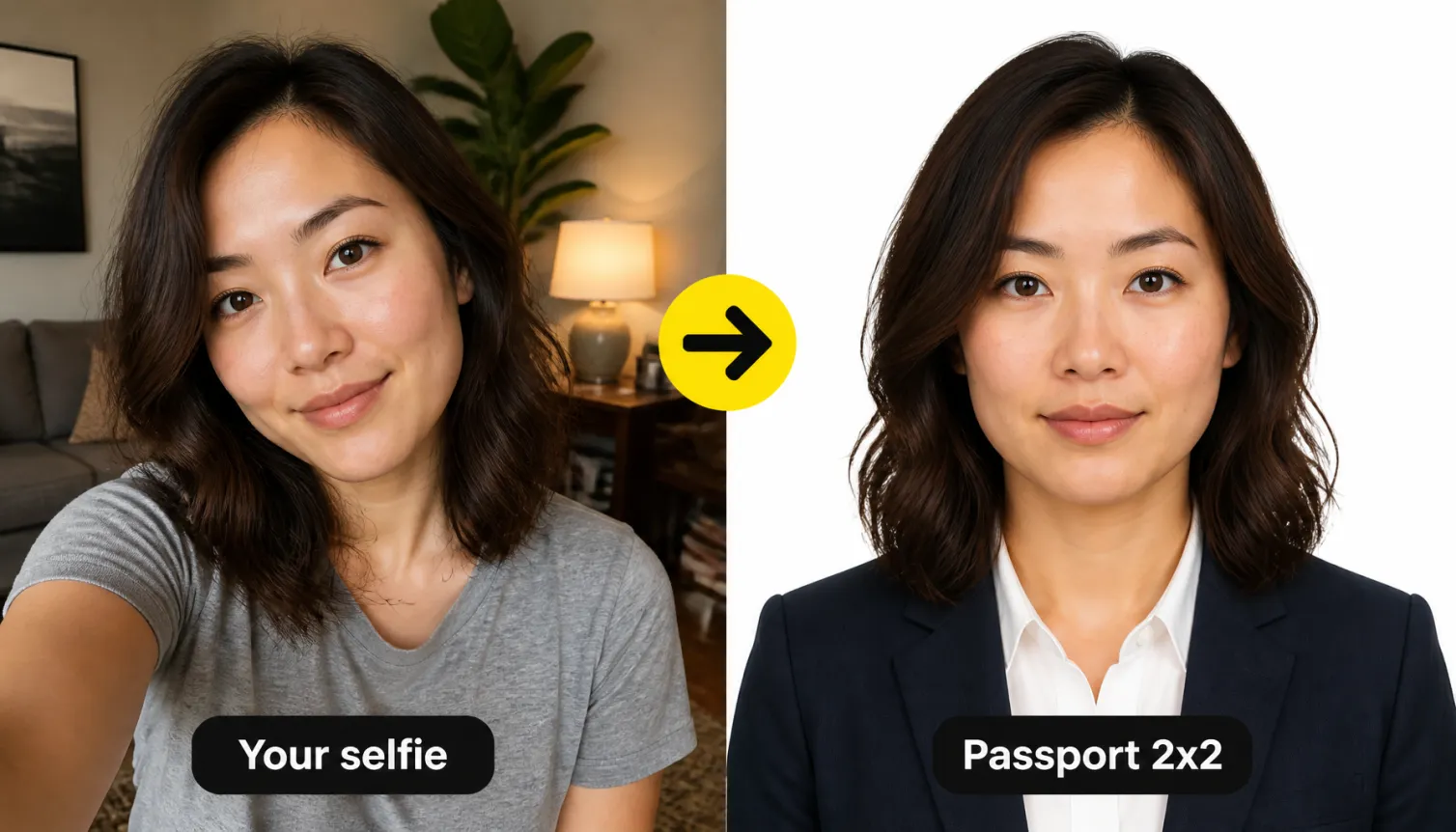 Hero 1 Before After Selfie To Us 2x2 Passport Photo