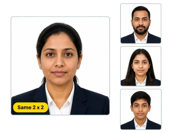 Usecase 3 Family Of Four Passport Photos On White