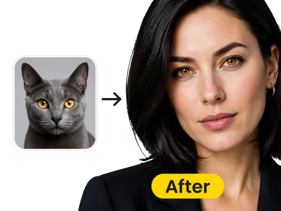 Usecase 2 Cat To Sleek Woman Portrait Result