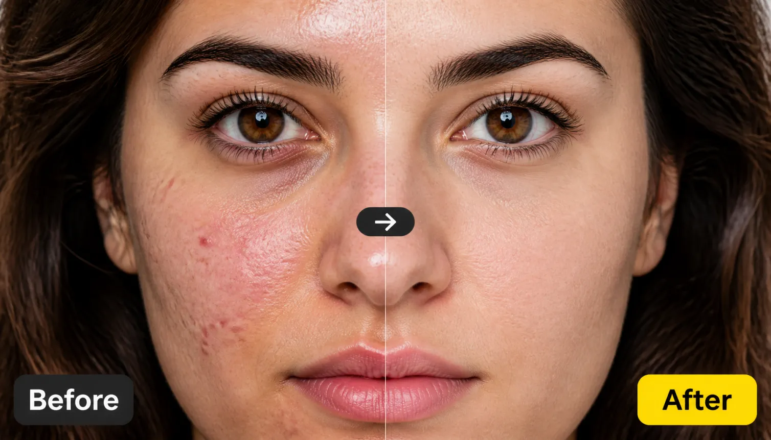 Hero 1 Before After Woman Face Natural Skin Retouching