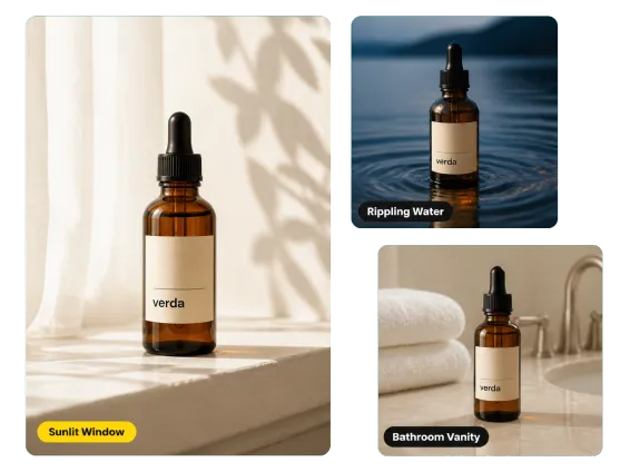 Usecase 2 Serum Bottle In Three Lifestyle Scenes