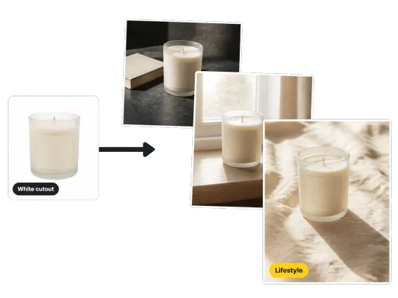 Usecase 2 White Cutout Candle To Lifestyle Scenes