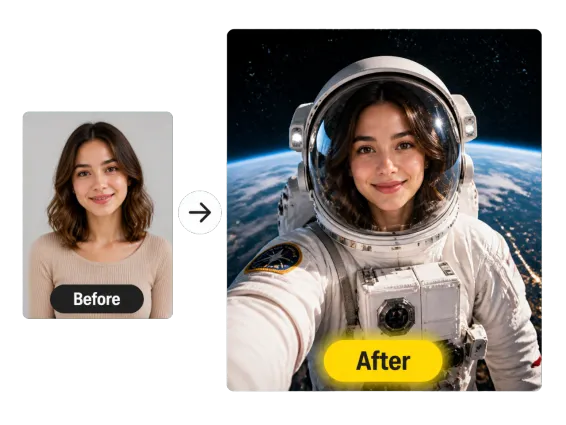 Usecase 3 Plain Photo To Astronaut Selfie In Space