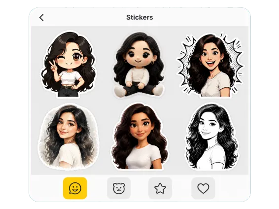Usecase 1 Whatsapp Sticker Pack Of Same Woman