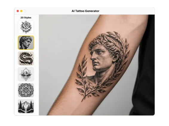What Is Tattoo Studio Browser Style Picker On Body Preview