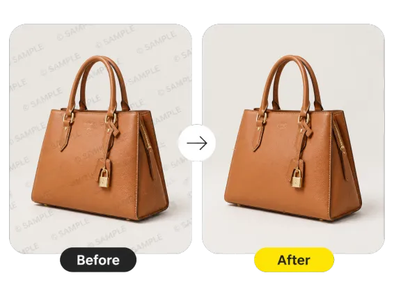 Usecase 1 Product Handbag Watermark Before After Clean