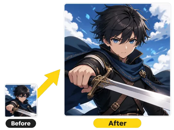 Usecase 1 Small Low Res Anime Photo Enlarged To 4k