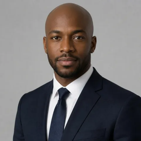 The Same Man With A Confident Shaved Bald Head After The Ai Bald Filter