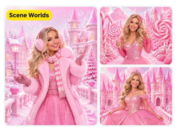 Usecase 5 Woman In Pink Barbie Scene Worlds