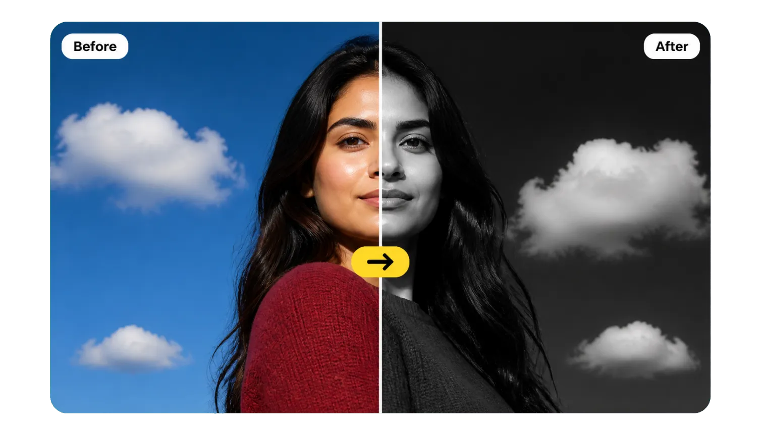 Hero 1 Before After Portrait Colour To Film Black And White