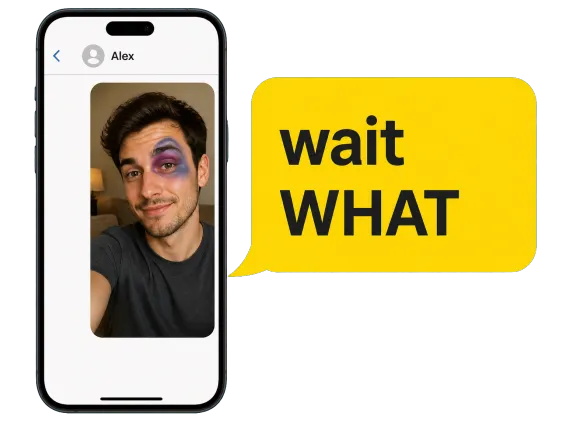 Usecase 3 Phone Thread Sending Costume Black Eye Selfie