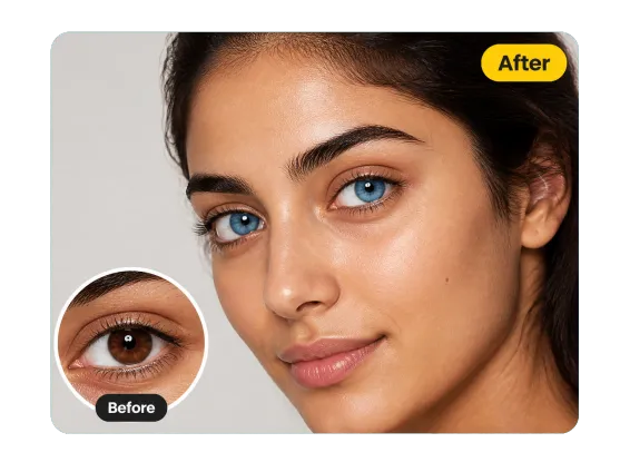 Usecase 1 Preview Blue Contact Lenses On Your Own Face