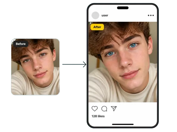 Usecase 4 Selfie With Blue Eyes Ready To Post