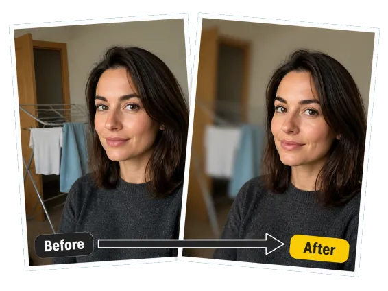 Usecase 1 Before After Home Selfie Turned Into Professional Headshot
