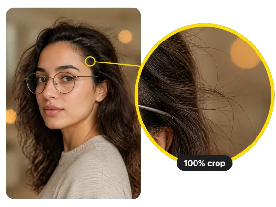 Why Choose 1 Macro Crop Showing Sharp Hair Strands Against Blurred Background