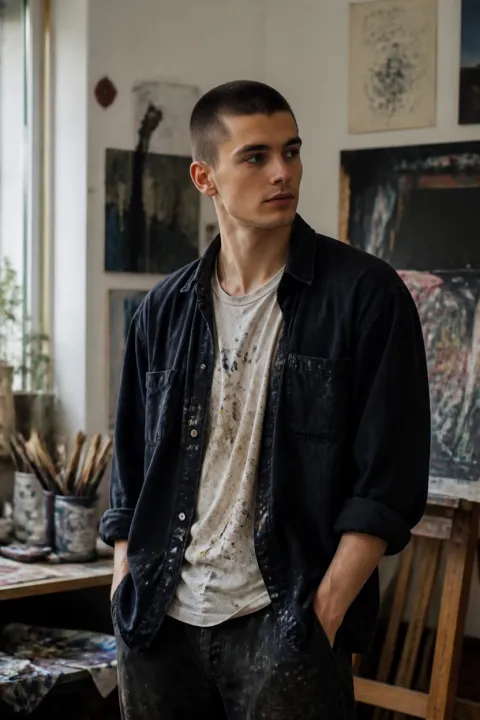 Artist S Buzz Cut Makeover After