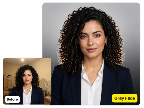Usecase 3 Headshot Spare Room To Gray Fade Backdrop
