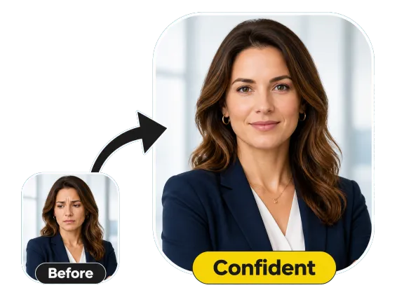 Usecase 3 Confident Headshot Before After