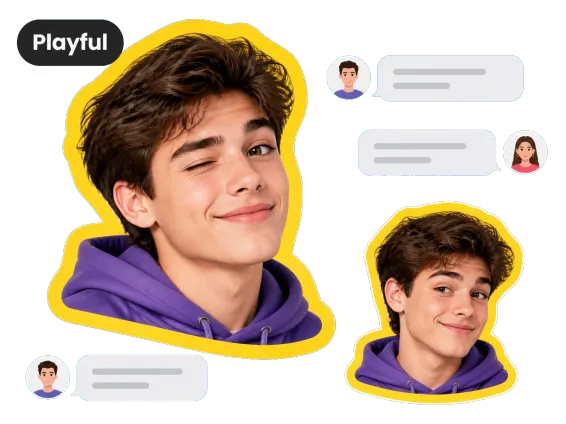 Usecase 4 Playful Wink Smirk Stickers Chat