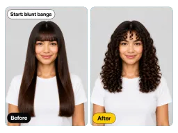 Glattes Haar mit Pony