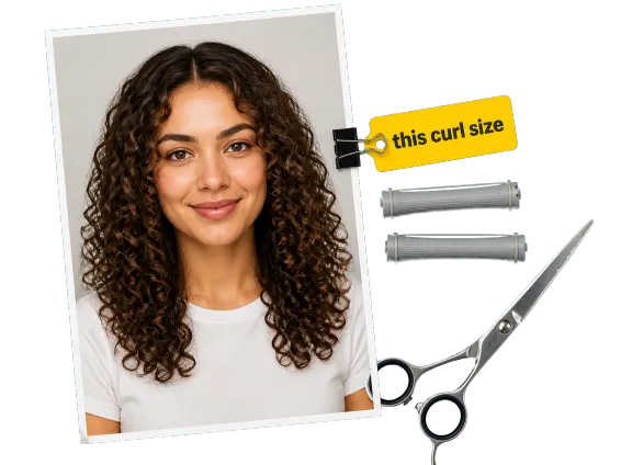 Usecase 1 Printed Curly Hair Preview With Perm Rods And Shears