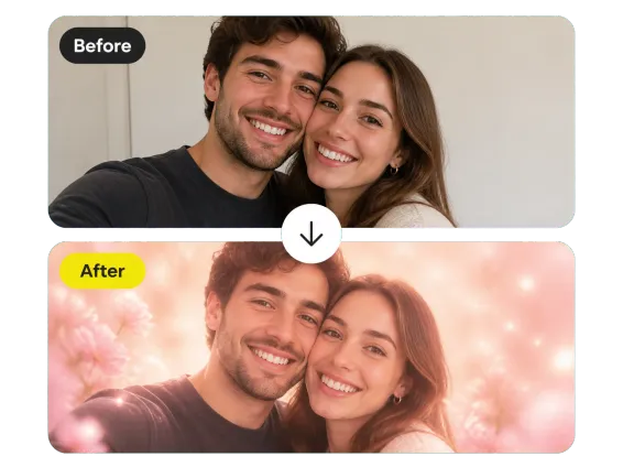 Usecase 2 Before After Couple Hazy Pastel Dream