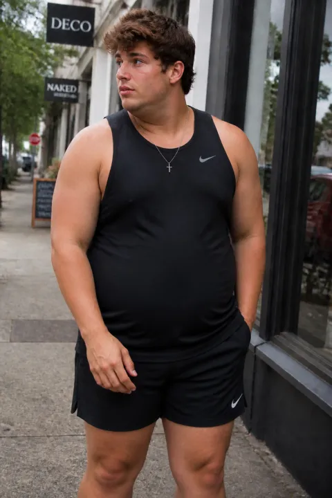 Young Man Applying An Ai Fat Filter Transformation Effect After