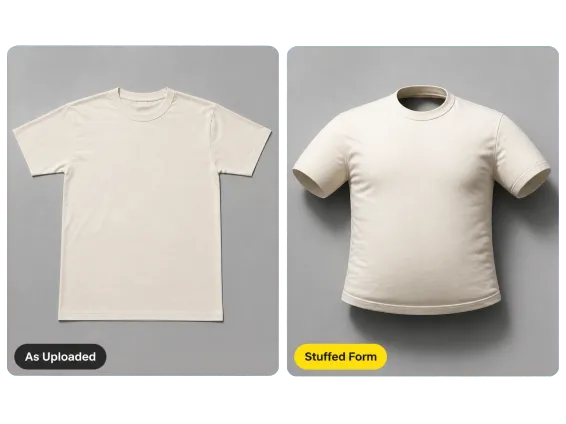 Usecase 1 Flat Tee Versus Stuffed Form Flat Lay Comparison