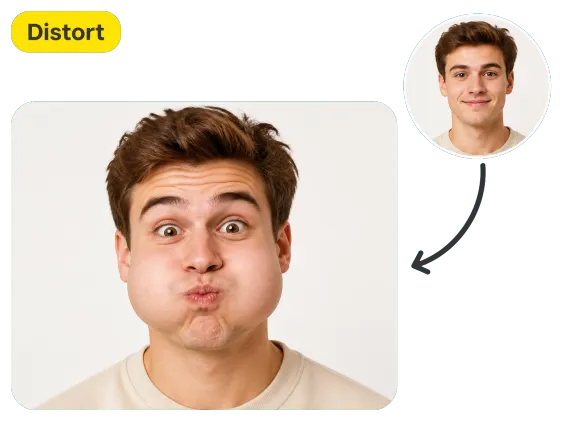 Usecase 1 Distort Bubble Cheeks Puffed Man