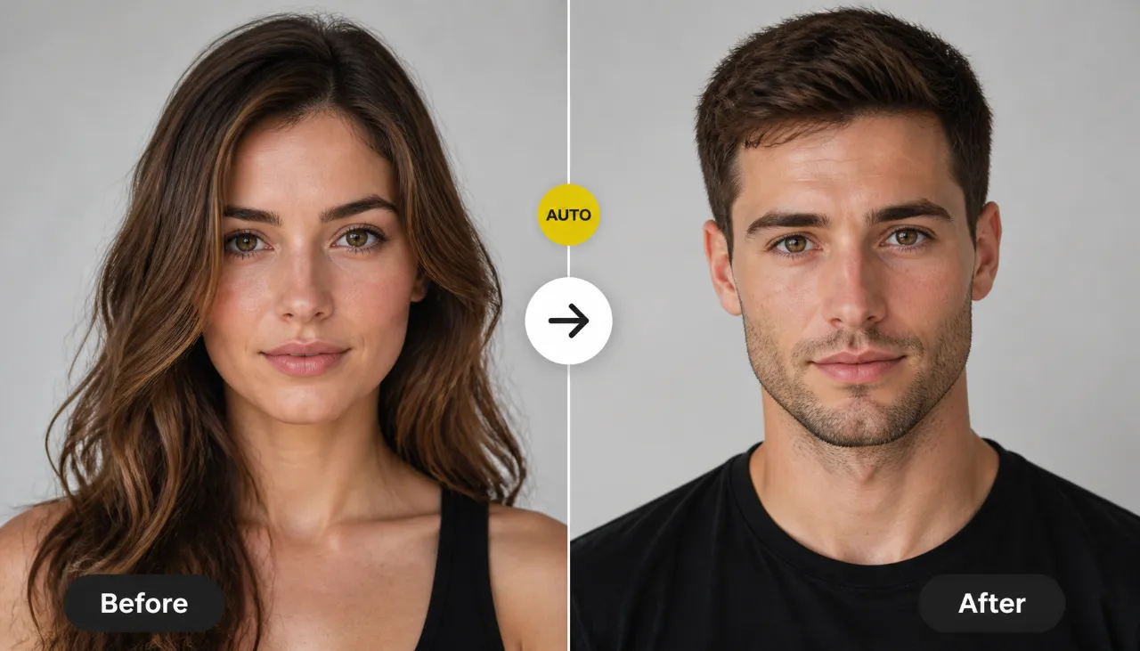 Hero Woman To Man Gender Swap Before After