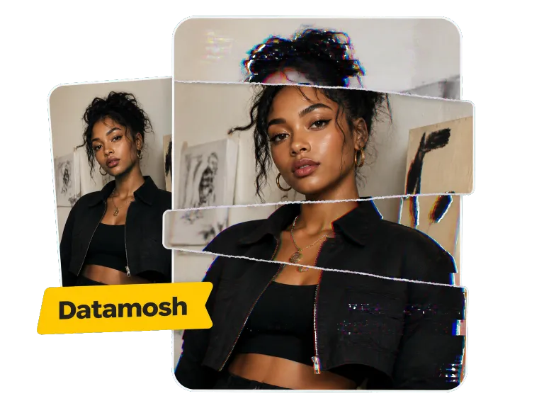 Feature 4 Datamosh Slices Glitch Effect Portrait