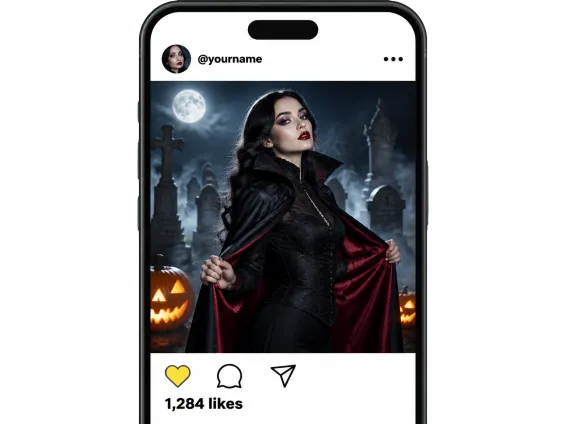 Usecase 2 Vampire Costume Reveal Posted To Social