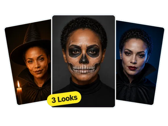 Usecase 3 Same Woman In Three Halloween Costumes