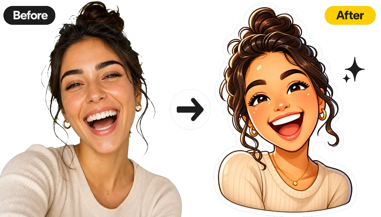 Hero Before After Selfie Into Custom Emoji Sticker