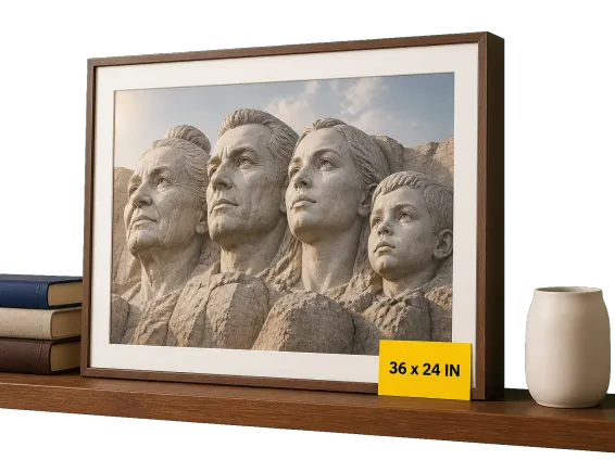 Usecase 3 Framed Monument Print On A Mantel