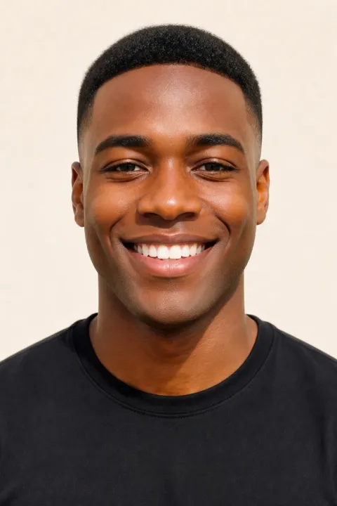 Young Black Man No Beard Look After