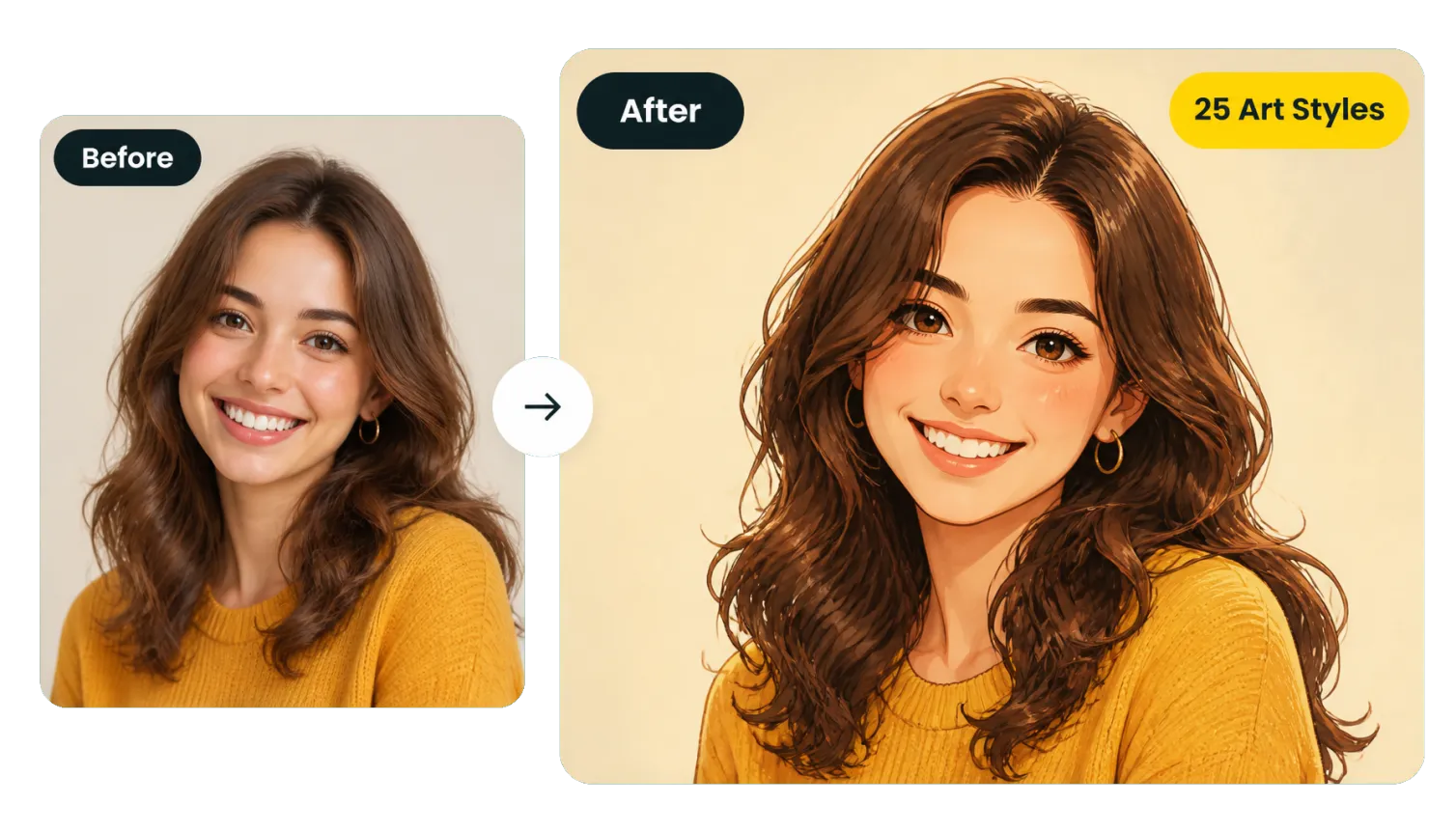 Hero 1 Photo To Illustration Before After Portrait