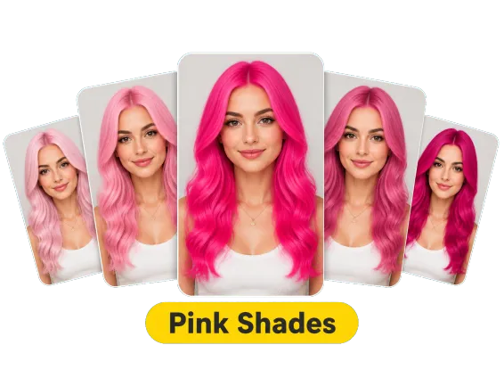 Usecase 1 Same Woman In Multiple All Over Pink Hair Shades