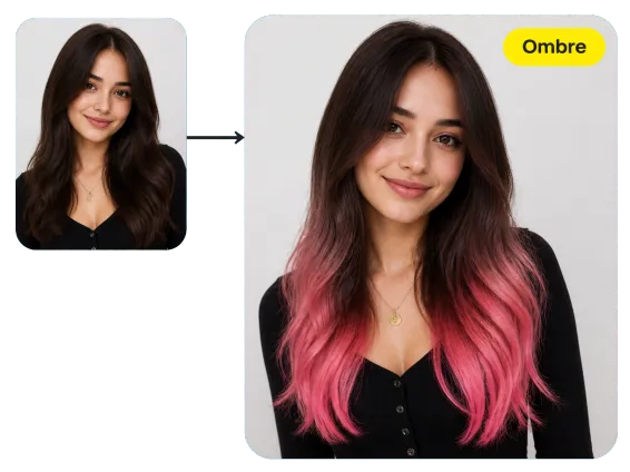 Usecase 2 Woman Pink Ombre Dark Roots To Pink Ends